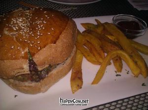 vegan burger & fries at Corner Tree Cafe in Makati