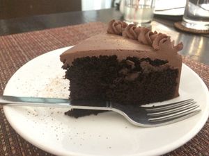 vegan chocolate cake at Corner Tree Cafe in Makati