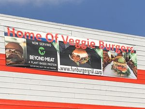 Beyond Meat Burger Display at Funburger in Simi Valley