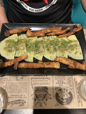 Ravioli mit panierten Kräuterseitlingen at Verde in Basel