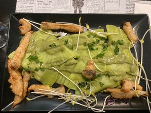 Ravioli & pesto at Verde in Basel