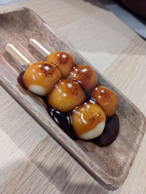 Mitarashi dango at Lait Night in Toronto