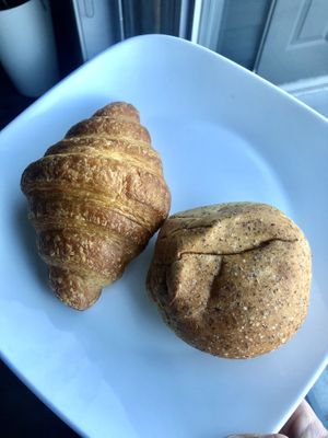 Croissant and burger bun  at La Fabrique Arhoma in Montreal