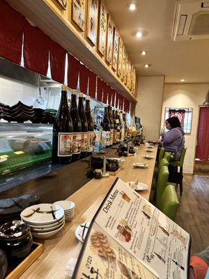 The bar area  at Gyozaoh Dotonbori in Osaka
