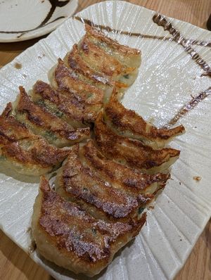 Vegan pan fried gyoza at Gyozaoh Dotonbori in Osaka