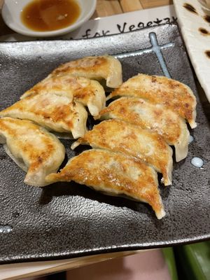 Pan fried vegetable gyoza  at Gyozaoh Dotonbori in Osaka