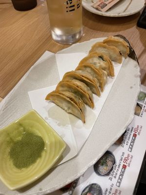 Deep fried vegetable gyoza  at Gyozaoh Dotonbori in Osaka