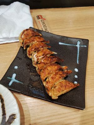 Pan fried gyoza at Gyozaoh Dotonbori in Osaka