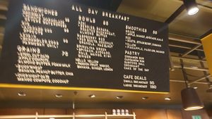 Menue at Downtown Camper Cafe in Stockholm