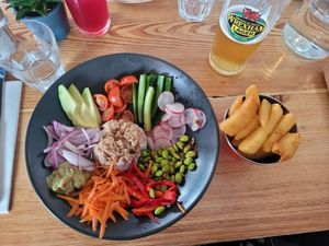 Dylan's Poke Bowl and Chunky Chips at Dylan's in Menai Bridge