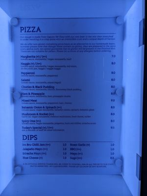 Menu at Shilling Brewing Company in Glasgow