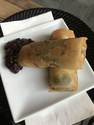 Vegan mushroom spring rolls   at Gypsy Tapas House in Fremantle