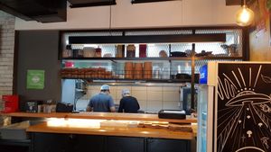 The counter at Meet The Veganz in Beirut