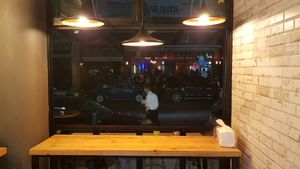 The view from inside at Meet The Veganz in Beirut