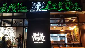 The entrance at Meet The Veganz in Beirut