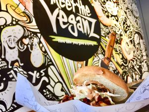Delicious burger  at Meet The Veganz in Beirut