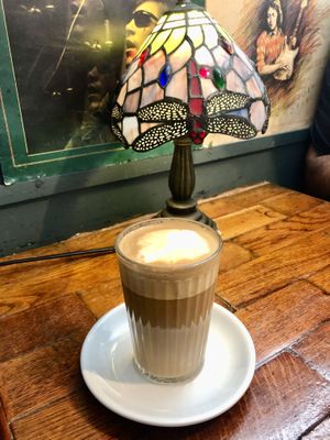 Soya latte  at The Guillemot Kitchen Cafe in Bangor