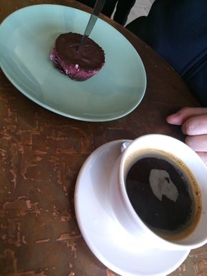 Vegan raspberries ruffle at The Guillemot Kitchen Cafe in Bangor