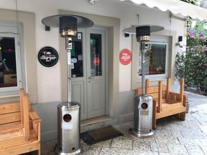The building facade at Red Hot Chili Burger in Corfu