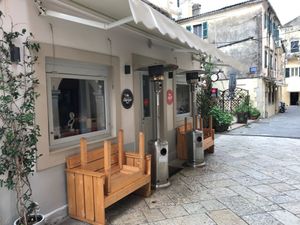 The entrance at Red Hot Chili Burger in Corfu