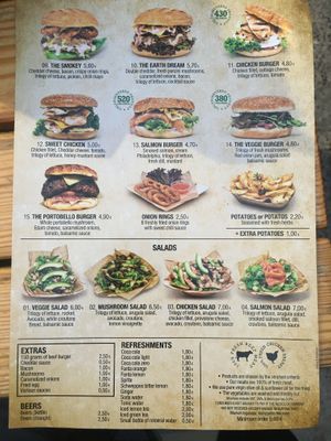 Menu at Red Hot Chili Burger in Corfu