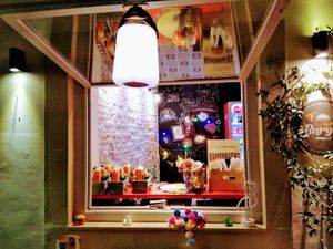 Main entrance at Red Hot Chili Burger in Corfu