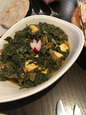 Spinach and tofu  at Yaks in Bangor