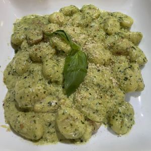 Gnocchi al Pesto at Sora Lella Roman Vegan Restaurant in Edinburgh