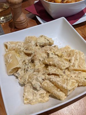 Carbonara at Sora Lella Roman Vegan Restaurant in Edinburgh