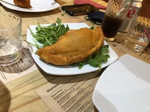 Calzone at Sora Lella Roman Vegan Restaurant in Edinburgh