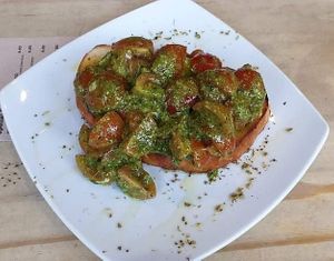 Bruchetta Tomato at Sora Lella Roman Vegan Restaurant in Edinburgh