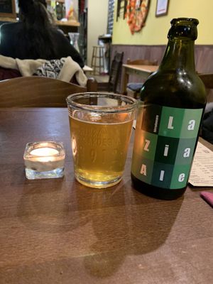 One of the many delicious beers available  at Sora Lella Roman Vegan Restaurant in Edinburgh