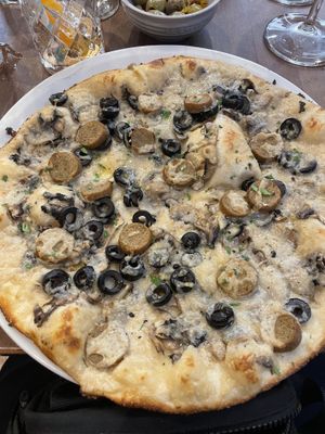 White pizza   at Sora Lella Roman Vegan Restaurant in Edinburgh