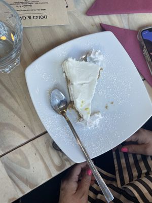 Lemon cheesecake (all vegan)   at Sora Lella Roman Vegan Restaurant in Edinburgh