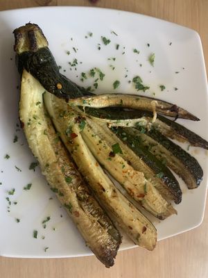 Spicy courgette   at Sora Lella Roman Vegan Restaurant in Edinburgh