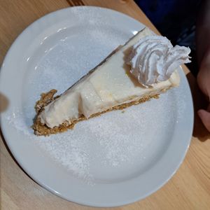 Lemon cheesecak at Sora Lella Roman Vegan Restaurant in Edinburgh