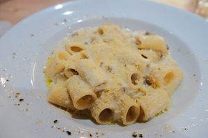 carbonara at Sora Lella Roman Vegan Restaurant in Edinburgh