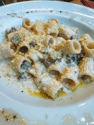 Carbonara rigatoni   at Sora Lella Roman Vegan Restaurant in Edinburgh