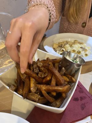 The truffle fries - always great (but a big portion - so share)  at Sora Lella Roman Vegan Restaurant in Edinburgh