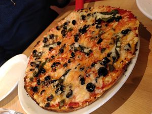 Generous toppings and a good touch of spice, such a flavourful arrabiata pizza! at Sora Lella Roman Vegan Restaurant in Edinburgh