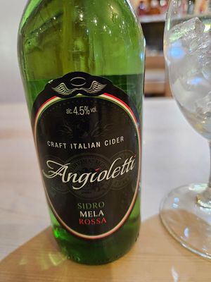 Italian cider at Sora Lella Roman Vegan Restaurant in Edinburgh