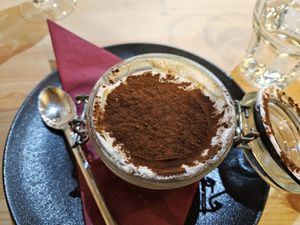 Tiramisu at Sora Lella Roman Vegan Restaurant in Edinburgh