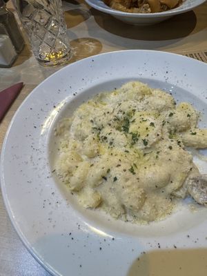 Truffle and sausage gnocchii  at Sora Lella Roman Vegan Restaurant in Edinburgh