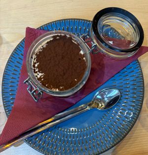 Tiramisu open at Sora Lella Roman Vegan Restaurant in Edinburgh