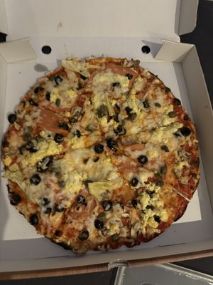 capricciosa pizza  at Sora Lella Roman Vegan Restaurant in Edinburgh