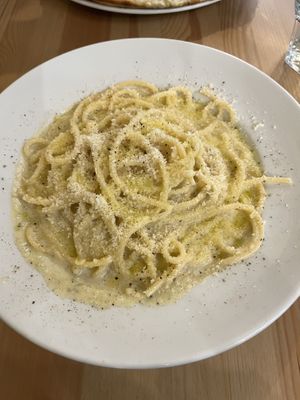 Spaghetti cacio e pepe   at Sora Lella Roman Vegan Restaurant in Edinburgh