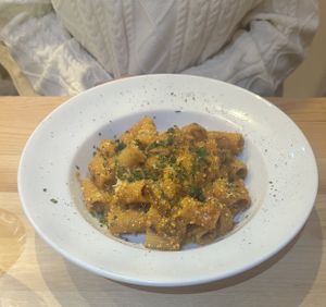 Mezze Maniche alla Zozzona  at Sora Lella Roman Vegan Restaurant in Edinburgh