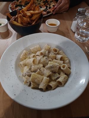 Carbonara at Sora Lella Roman Vegan Restaurant in Edinburgh