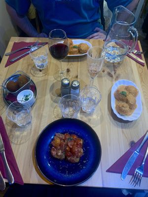 Gf bruschetta & arancini   #Veganuary at Sora Lella Roman Vegan Restaurant in Edinburgh