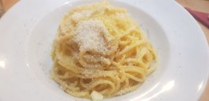 Spaghetti cacio e pepe 😋 at Sora Lella Roman Vegan Restaurant in Edinburgh
